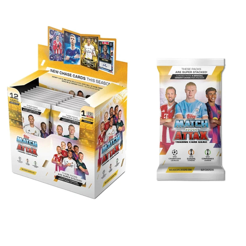 Topps UCC Match Attax 2025/26 - Full Box - contains 32 packets with 4 special insert cards per packet 12 cards per packet