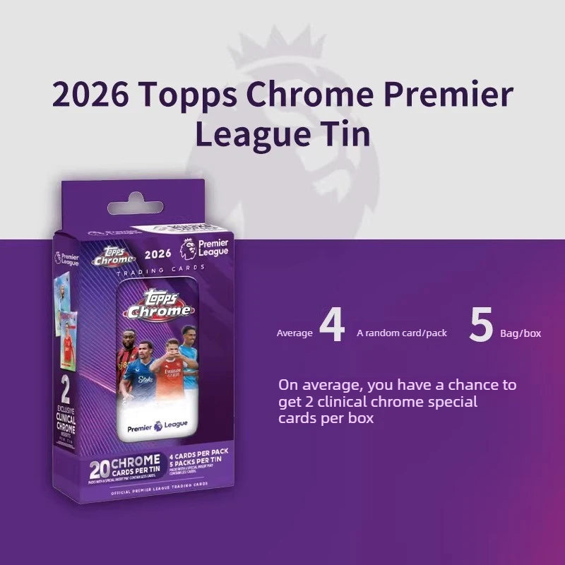 2026 Topps Premier League Chrome English Premier League Soccer Star Cards Game Collection Cards Toy Gift