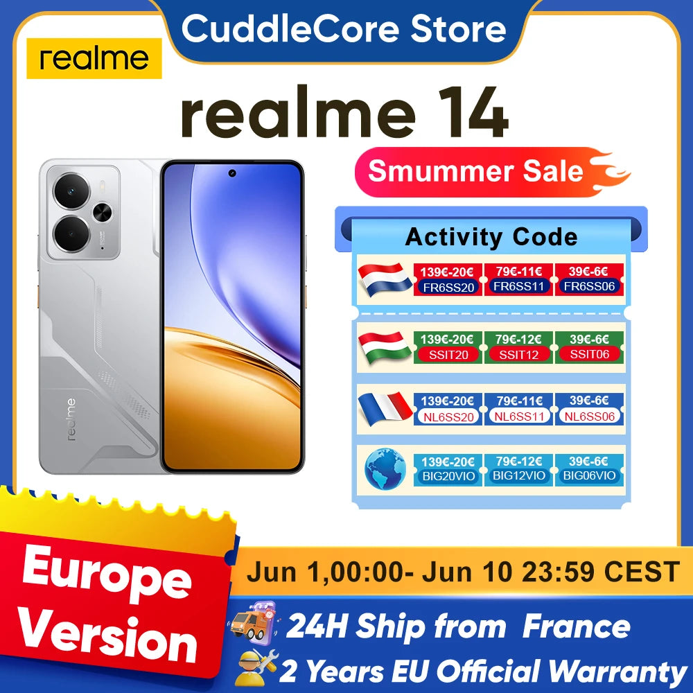 realme 14 5G Smartphone processor 4st Generation 6 Smartphone, battery 6000mah Titan, Amole screen of inches to Hz, 45 W fast charging, camera of 50px, NFC