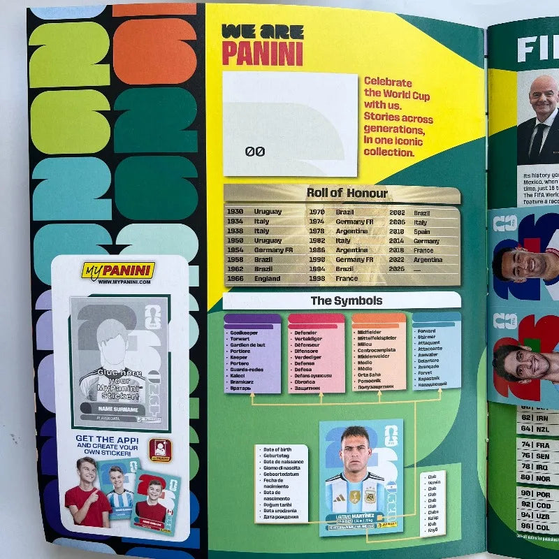 Panini 2026 FIFA World Cup Genuine Sticker Collection International Version Version Limited Football Souvenir Holiday Gifts
